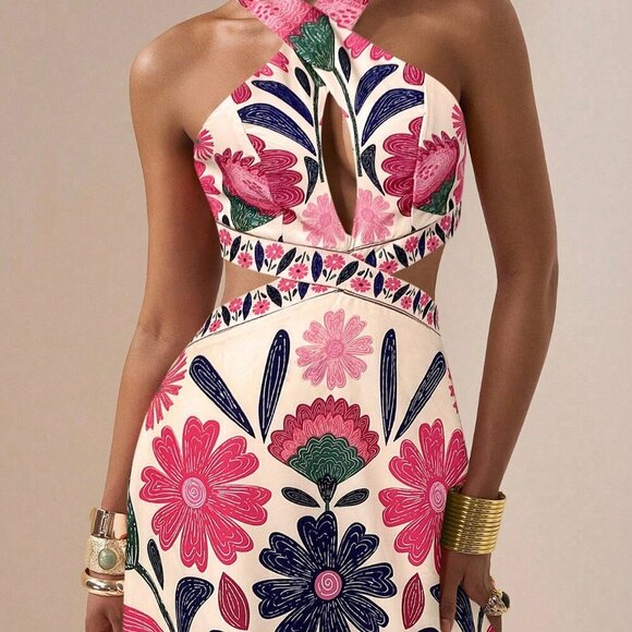 Hot Pink Boho Women's Dress - Picture 4 of 6